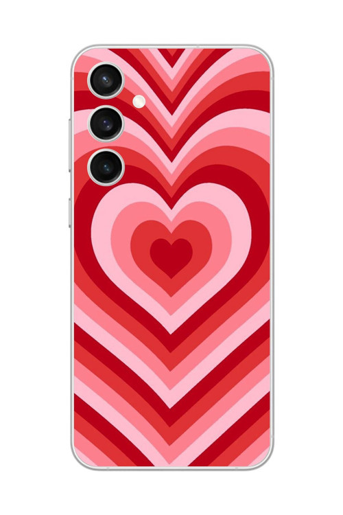 Galaxy S23 Fe Uyumlu Şeffaf Kılıf Kalp 3 Tasarımlı