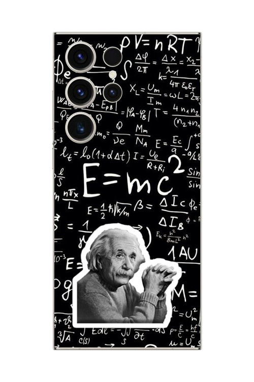 Samsung Galaxy S23 Ultra Uyumlu Şeffaf Kılıf Albert Einstein Tasarımlı