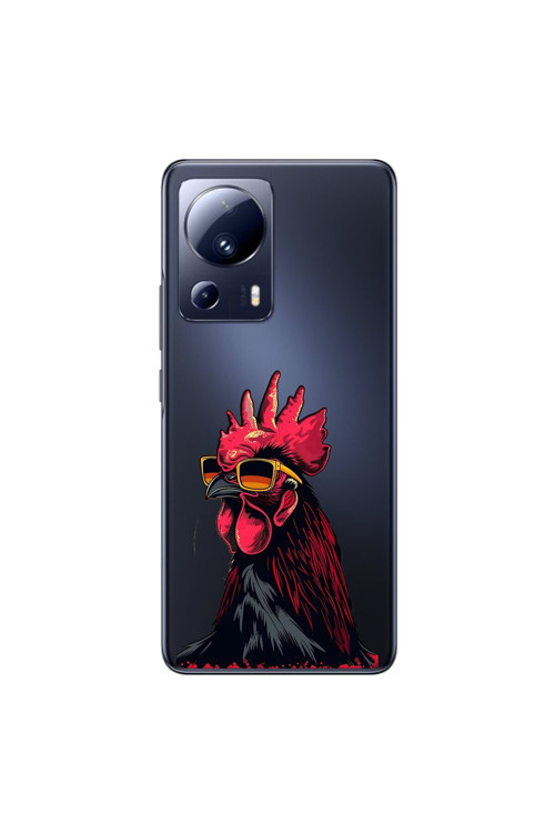 Xiaomi Mi 13 Lite Uyumlu Şeffaf Kılıf Cool Horoz Tasarımlı