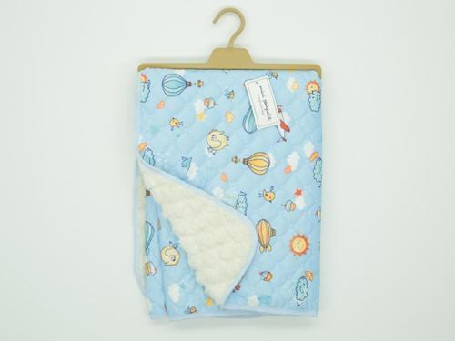 BASKILI KAPİTONE İÇİ PELUŞLU BATTANİYE - 90X90 - Mavi - 0 - 12 Ay - MNS4001-Mavi-0 - 12 Ay Mavi