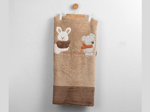 BABY FRIENDS NAKIŞLI PELUŞ BATTANİYE -90X90  - ATABAY - FLE249019 - Kahverengi - 0 - 12 Ay - FLE249019-Kahverengi-0 - 12 Ay Kahverengi