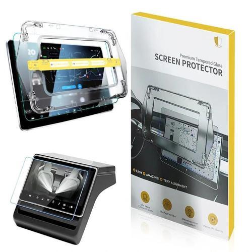 Tesla Yeni Model Y 2in1 Araç Multimedya Ekran Koruyucu Uygulama Aparatlı Zore Premium Mat Temperli C