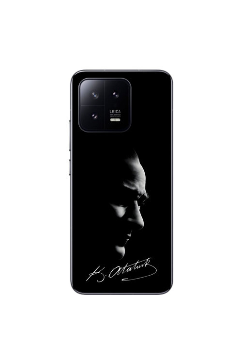 Xiaomi Mi 13 Pro Uyumlu Şeffaf Kılıf Atatürk 1 Tasarımlı