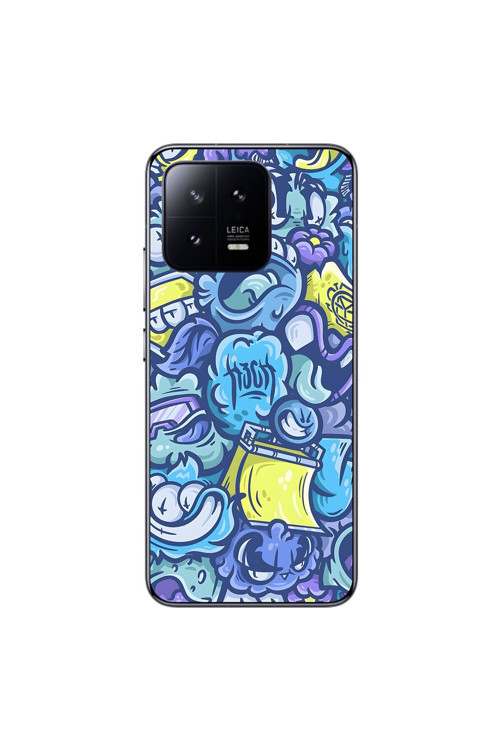Xiaomi Mi 13 Pro Uyumlu Şeffaf Kılıf Graffiti 9 Tasarımlı