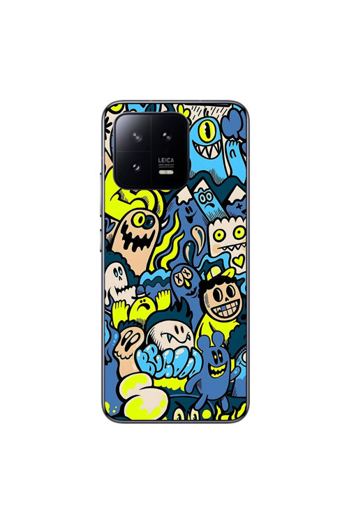 Xiaomi Mi 13 Pro Uyumlu Şeffaf Kılıf Graffiti 11 Tasarımlı