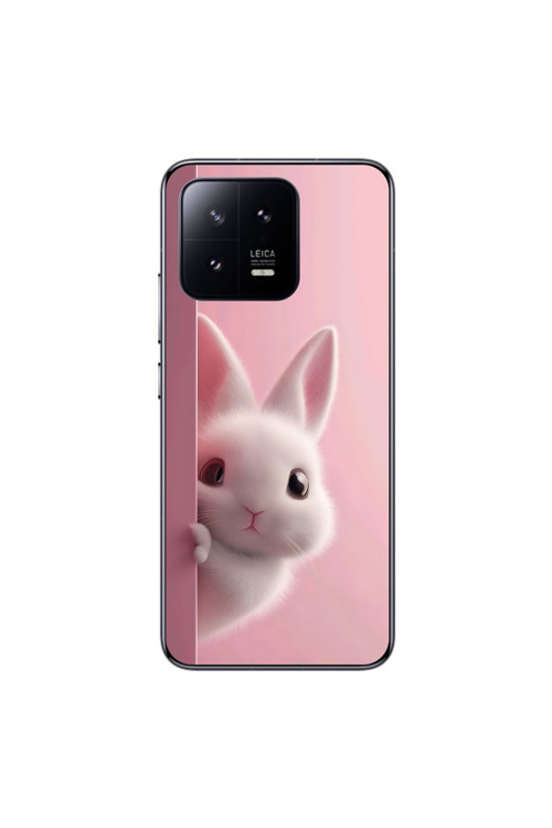 Xiaomi Mi 13 Pro Uyumlu Şeffaf Kılıf 5 Peluş Tavşan Tasarımlı