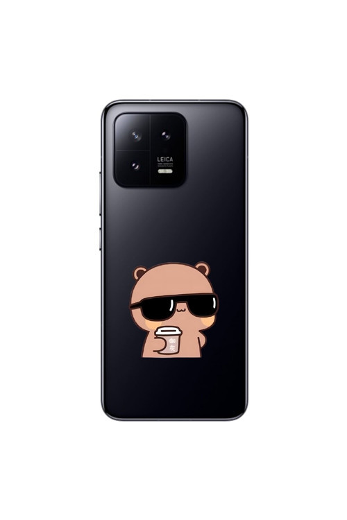 Xiaomi Mi 13 Pro Uyumlu Şeffaf Kılıf Couple Ayıcık 1 Tasarımlı