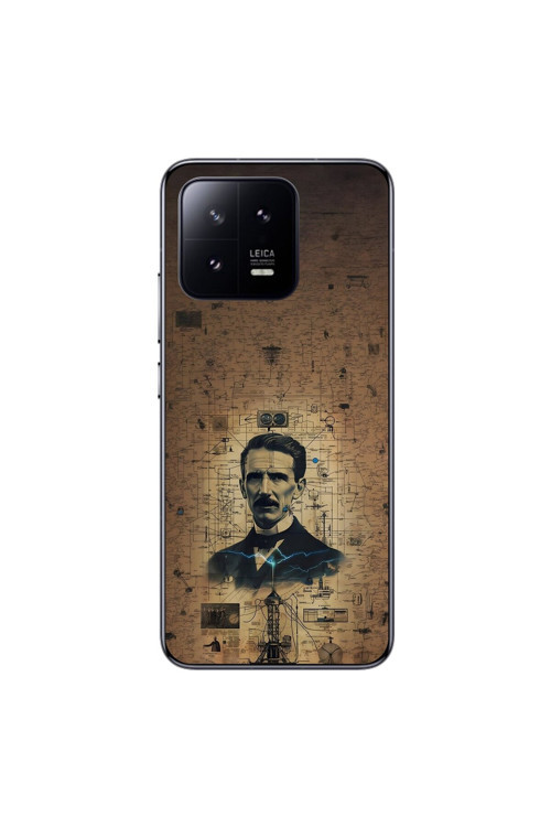 Xiaomi Mi 13 Pro Uyumlu Şeffaf Kılıf Tesla Tasarımlı