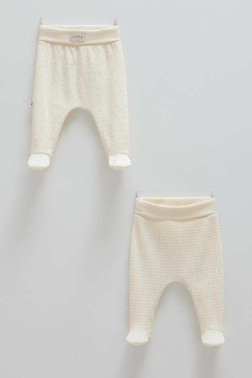 SOFT COLOUR PATİKLİ İKİLİ PANTOLON - CARAMELL  - APU1594 - Ekru - 6 - 9 Ay - APU1594-Ekru-6 - 9 Ay Ekru