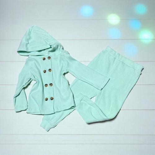 KAPÜŞONLU FİTİLLİ PENYE İKİLİ TAKIM - PRL1404-Mint Yeşili-3 Yaş Mint Yeşili