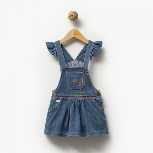 NAKIŞLI FIRFIR DETAYLI DENIM JILE - Mavi - 4 Yaş Mavi