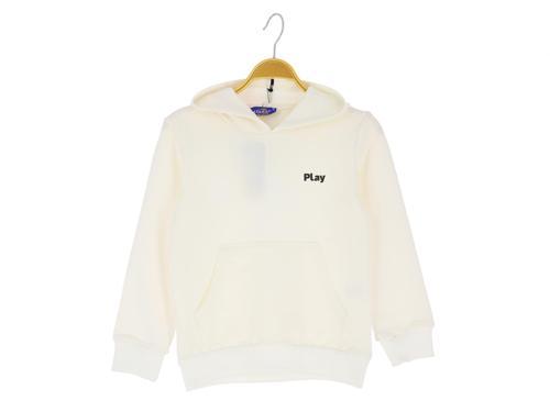 ŞERİT KAPÜŞONLU PLAY BASKILI İKİ İPLİK ŞARDONSUZ SWEATSHIRT - Krem - 4 Yaş - ATA30735.0-Krem-4 Yaş Krem