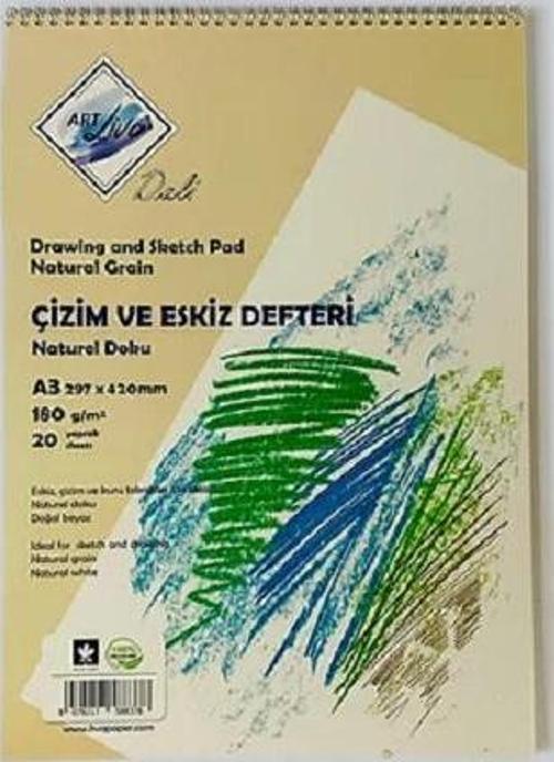 Dali Eskiz ve Çizim Defteri 180gr A3 20 Yaprak
