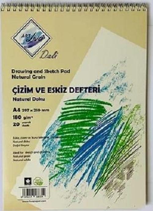 Dali Eskiz ve Çizim Defteri 180gr A4 20 Yaprak