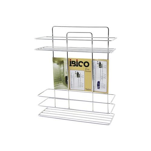 2 KATLI - DİKDÖRTGEN KROM METAL BANYO KÖŞELİK - DUŞKABİN RAF - ŞAMPUANLIK (5365)