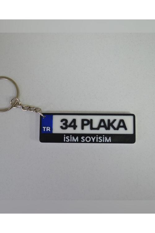 Kişiye Özel Plaka Anahtarlık - Tek Yönlü Araba Anahtarlığı - İsimli Anahtarlık