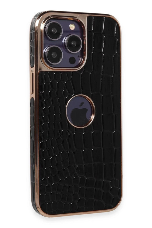 iPhone 14 Pro Kılıf Snake Kapak - Siyah-(5796)