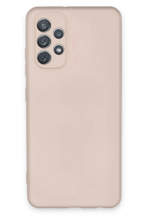 Samsung Galaxy A72 Kılıf Nano içi Kadife Silikon - Pudra-(5796)