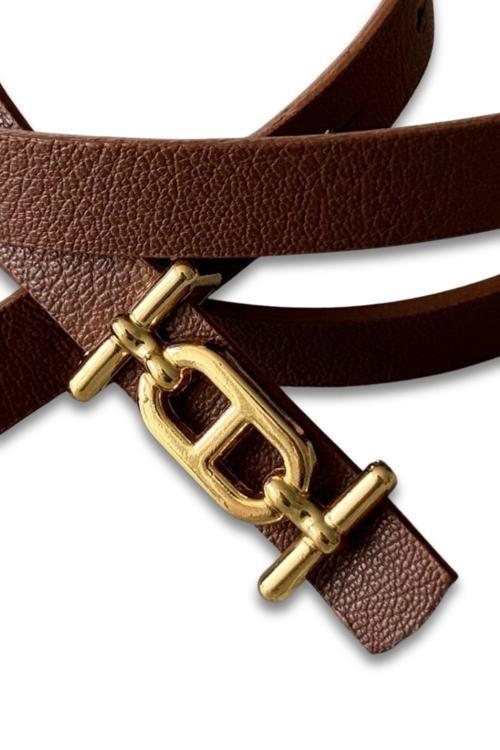 İnce Gold Tokalı Siyah İnce Kadın Kemeri VOSDK0212101