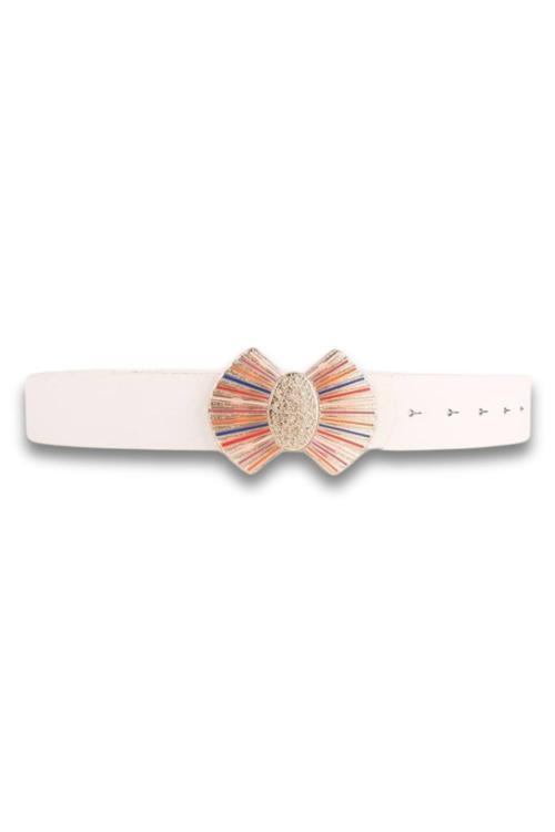 Renkli Mineli Gold Tokalı Siyah İnce Kadın Kemeri VOSDK0101101