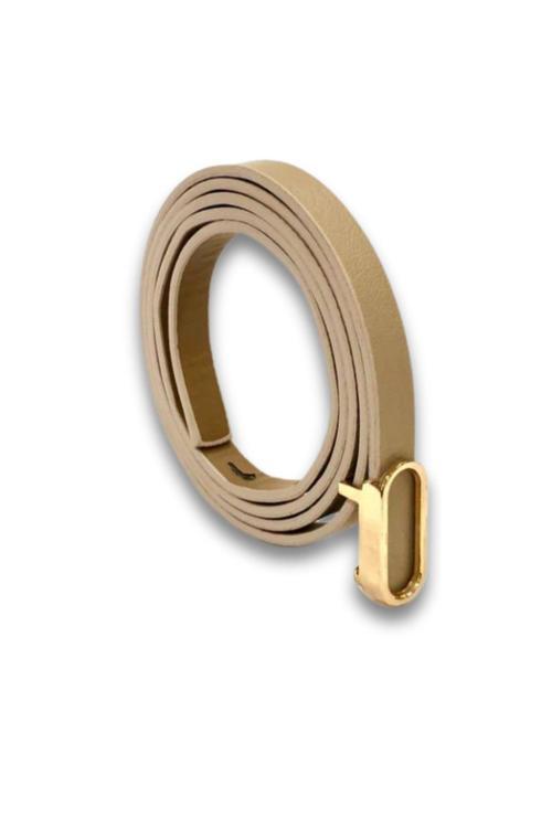 Oval Gold Tokalı Siyah İnce Kadın Kemeri VOSDK0219101