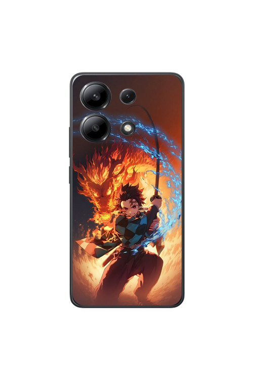 Xiaomi Redmi Note 13 Uyumlu Şeffaf Kılıf Demon Slayer 1 Tasarımlı