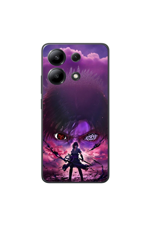 Xiaomi Redmi Note 13 Uyumlu Şeffaf Kılıf Naruto Sasuke Tasarımlı