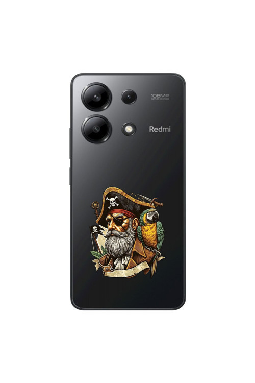 Xiaomi Redmi Note 13 Uyumlu Şeffaf Kılıf Pirate 3 Tasarımlı