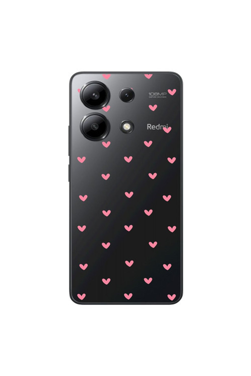 Xiaomi Redmi Note 13 Uyumlu Şeffaf Kılıf Şeffaf Kalp 1 Tasarımlı