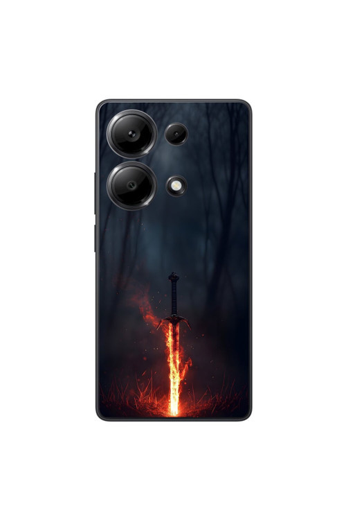 Xiaomi Redmi Note 13 Pro Uyumlu Şeffaf Kılıf Kılıç Tasarımlı