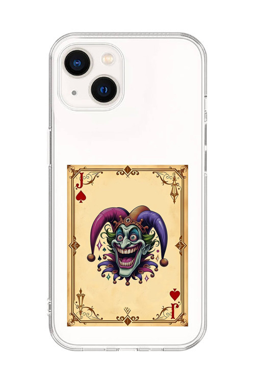 İphone 15 Uyumlu Şeffaf Kılıf Kartlar Joker 2 Tasarımlı