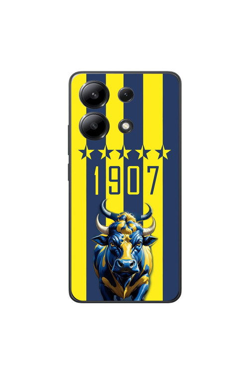 Xiaomi Redmi Note 13 Uyumlu Şeffaf Kılıf 1907 Boğa Tasarımlı