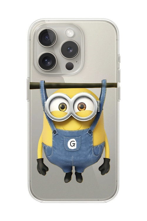 İphone 15 Pro Uyumlu Şeffaf Kılıf Minions Tasarımlı
