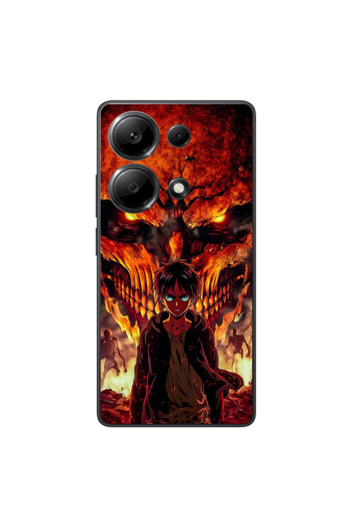 Xiaomi Redmi Note 13 Pro Uyumlu Şeffaf Kılıf Attack On Titan 2 Tasarımlı