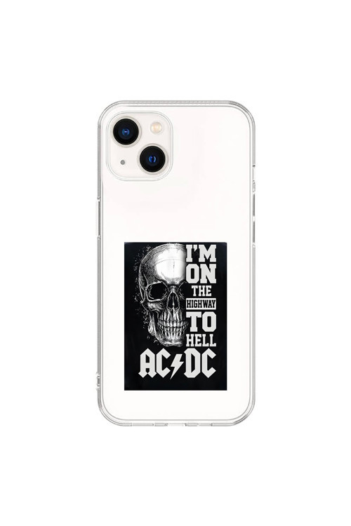 İphone 15 Uyumlu Şeffaf Kılıf Ac/Dc Tasarımlı