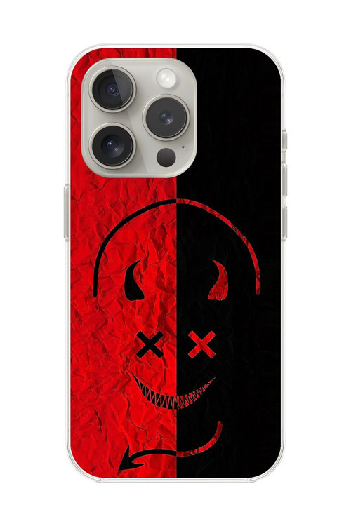 İphone 15 Pro Uyumlu Şeffaf Kılıf Devil 2 Tasarımlı