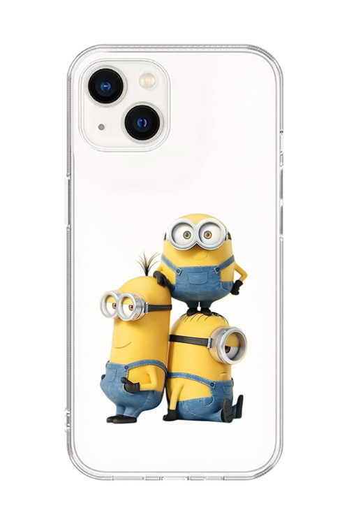 İphone 15 Plus Uyumlu Şeffaf Kılıf Cartoon Minions 10 Tasarımlı