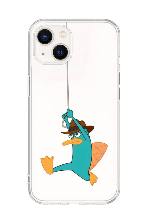 İphone 15 Plus Uyumlu Şeffaf Kılıf Cartoon Ornitorenk Perry 11 Tasarımlı