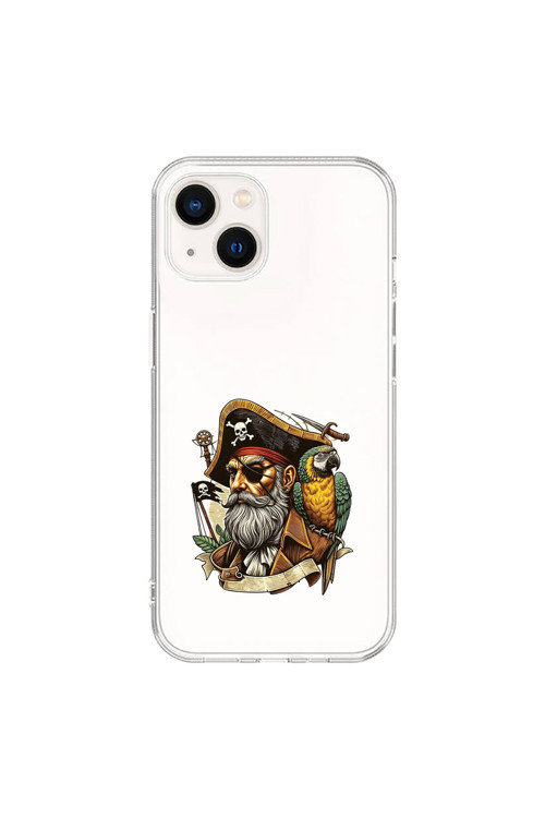 İphone 15 Uyumlu Şeffaf Kılıf Pirate 3 Tasarımlı