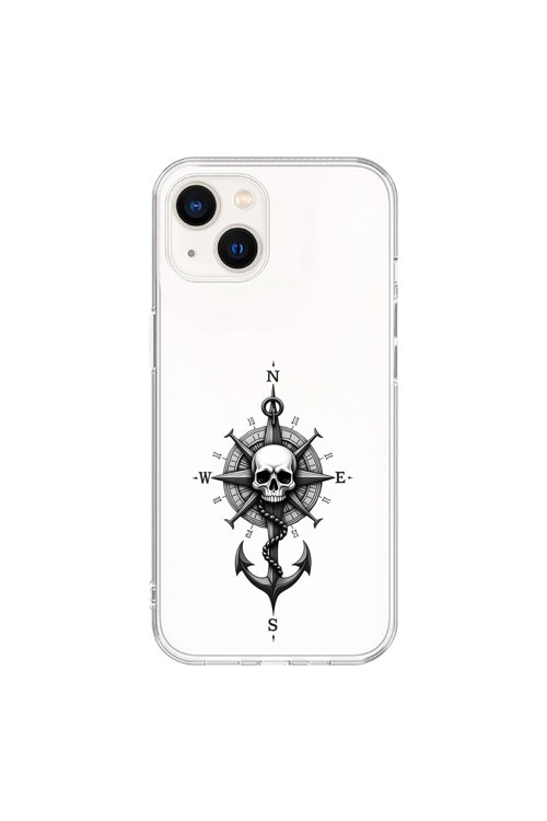İphone 15 Uyumlu Şeffaf Kılıf Pirate 5 Tasarımlı