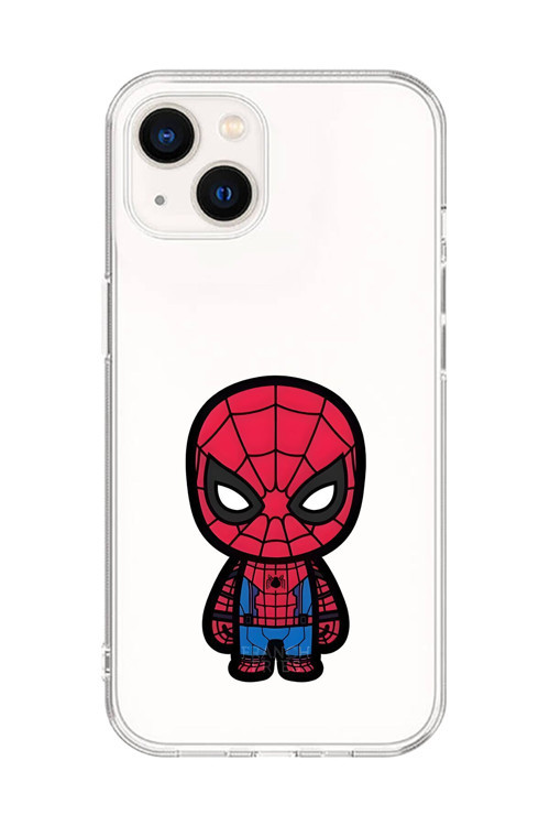 İphone 15 Plus Uyumlu Şeffaf Kılıf Chibi Spider-Man 7 Tasarımlı