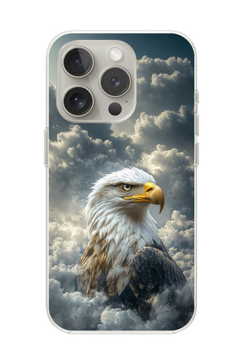 İphone 15 Pro Max Uyumlu Şeffaf Kılıf Kartal Tasarımlı