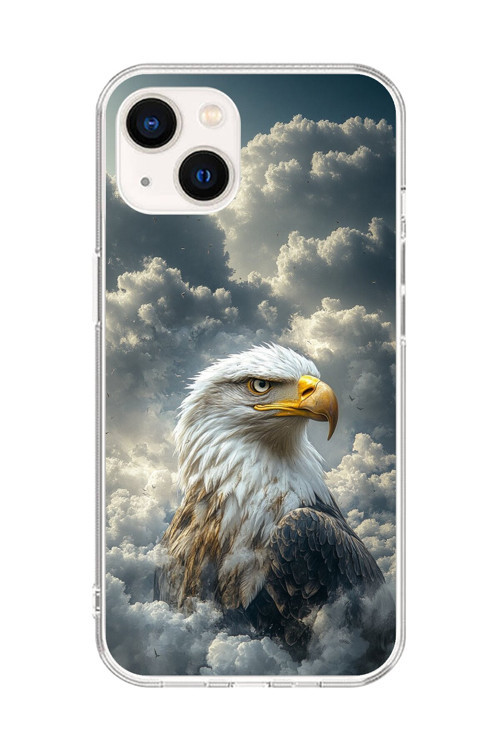 İphone 14 Uyumlu Şeffaf Kılıf Kartal Tasarımlı