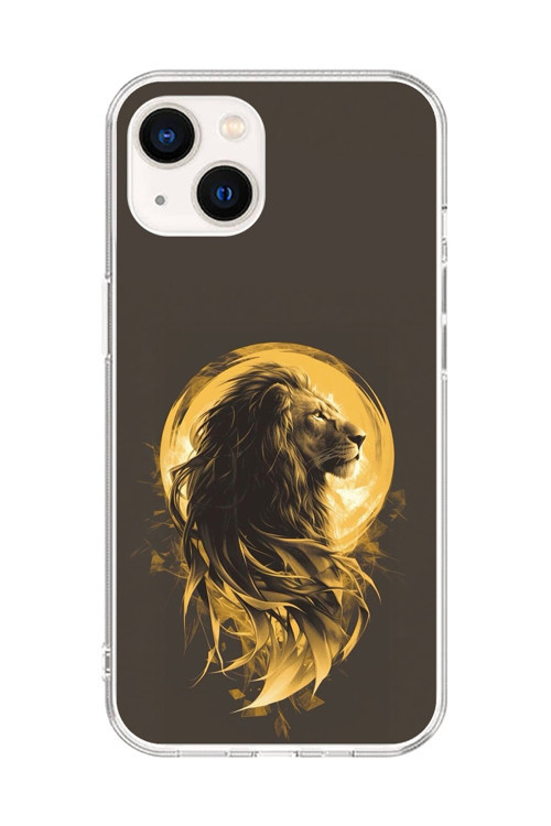 İphone 14 Uyumlu Şeffaf Kılıf Aslan Tasarımlı