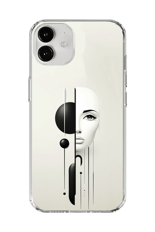 İphone 12 Uyumlu Şeffaf Kılıf Estetik Yüz 2 Tasarımlı