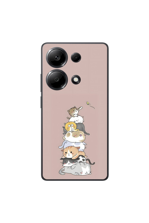 Xiaomi Redmi Note 13 Pro Uyumlu Şeffaf Kılıf Kedişler 1 Tasarımlı