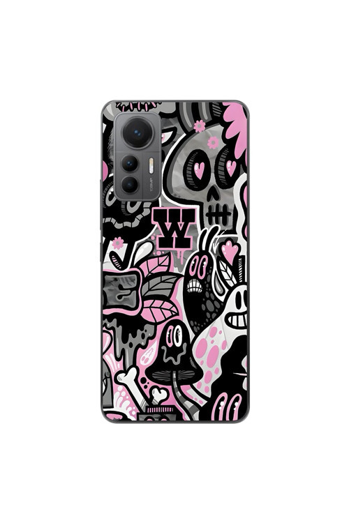 Xiaomi Mi 12 Lite Uyumlu Şeffaf Kılıf Graffiti 10 Tasarımlı