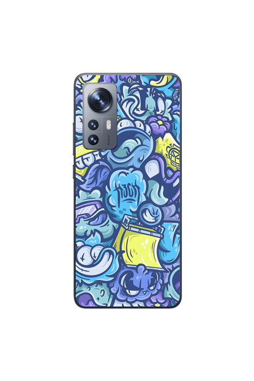 Xiaomi Mi 12 Uyumlu Şeffaf Kılıf Graffiti 9 Tasarımlı