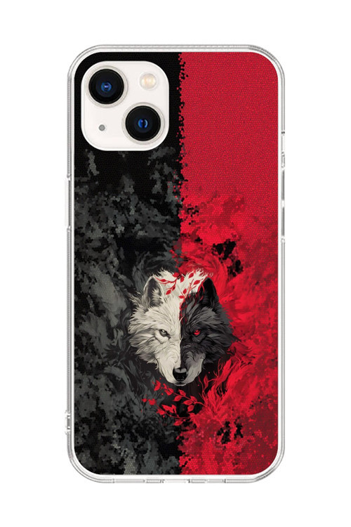 İphone 15 Uyumlu Şeffaf Kılıf Kurt Tasarımlı