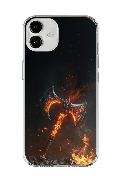 İphone 12 Uyumlu Şeffaf Kılıf Balta Tasarımlı